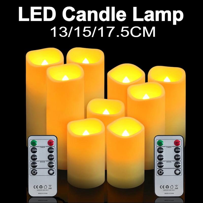 9Pcs LED Candles with Flickering Flameless Candles Battery Operated Pillar Candles Wedding Decoration Candlelight Christmas