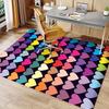 Crystal Velvet Love Heart Pattern Printed Carpet, Non-slip Polyester Area Rug for Living Room, Bedroom, Chair Mat, Home