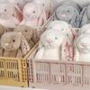 Soft Fluffy Easter Rabbit Plush Toy Cute Long Ears Rabbit Plushies Stuffed Floral Bunny Animal Doll Home Decor Gifts Girl