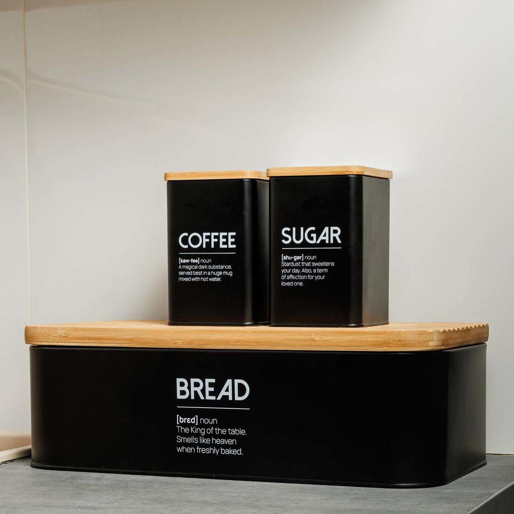 Black Metal Coffee Container