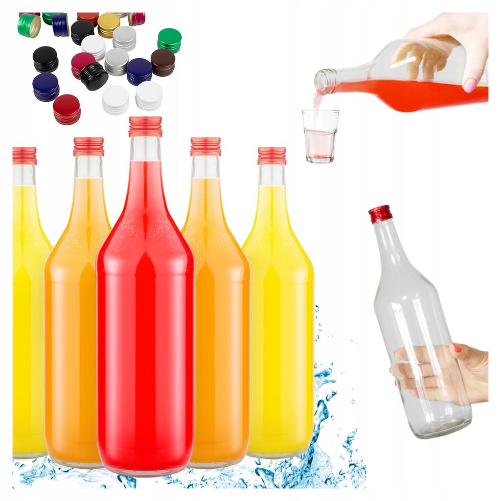 MONOPOL 1L Bottle Glass Bottles FOR VODKA ALCOHOL LIQUEURS JUICE