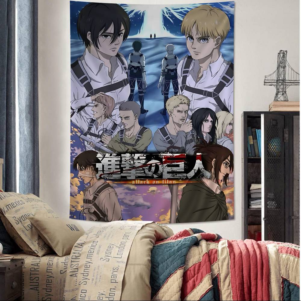 Anime Attack On Titan Τελική Σεζόν Anime Ταπετσαρία Hippie Λουλούδι Χαλιά Τοίχου Διακόσμηση Εστίας Κρέμασμα Τοίχου Διακόσμηση Σπιτιού