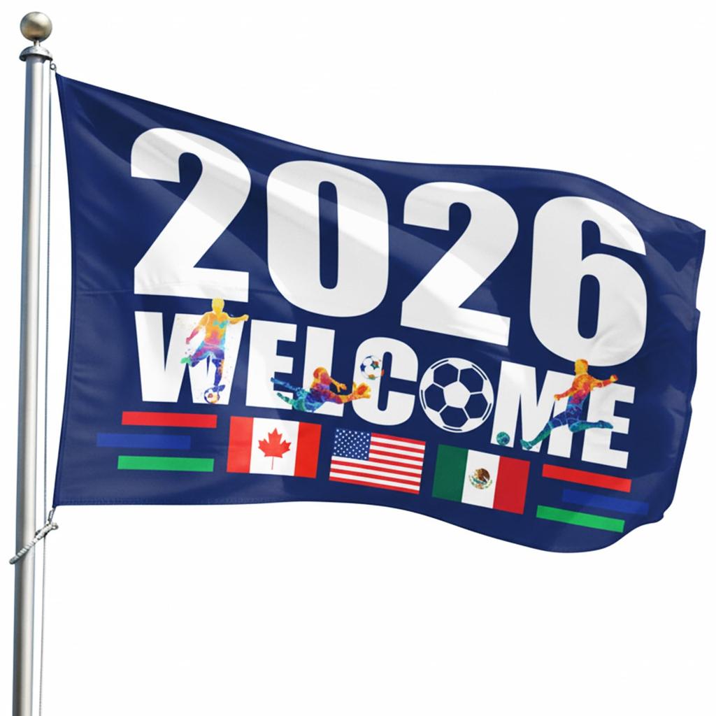 World Cup Flag 2026 American Canada Mexico Host Country Football Supporters Banner, Soccer Merchandise Decorations Accessories,Great Soccer Fans Gift