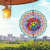 Peace Sign Wind Spinner 25.4cm 2D Hanging Kinetic Decor with 360 Rotating Hook Laser Cut Metal Art for Outdoor Indoor Garden Yard Gift