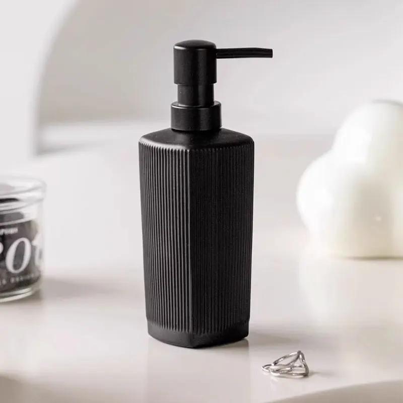 340ml soap dispenser Black ceramic hand sanitizer bottle bathroom shower gel press bottle lotion sub bottle bathroom accessories
