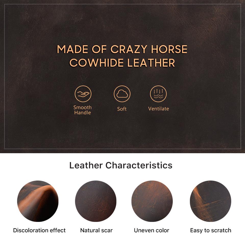 Set of 4 Handmade Vintage Crazy Horse Leather Eyeglass Cases with Magnetic Snap Closure