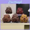 Retro Leopard Print And Color Blocked Backpack For Girls With Curved Shoulder Straps Suitable For School And Travel