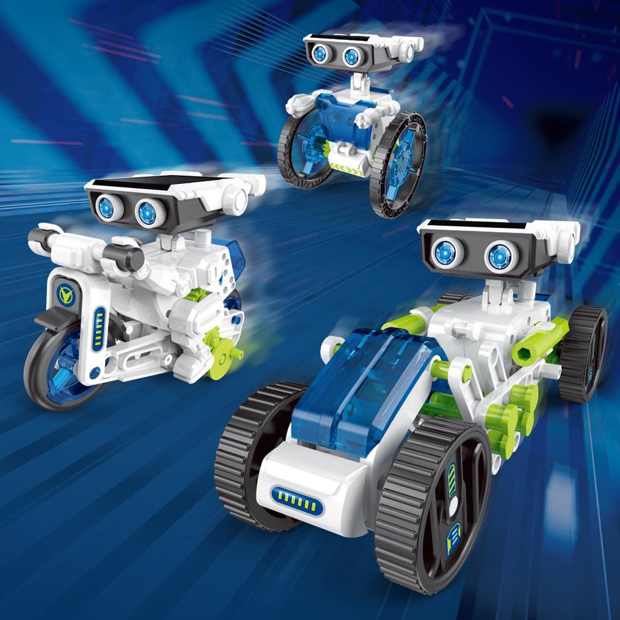 12-in-1 Solar Robot DIY Assembly Kit - Educational Building Blocks for Kids