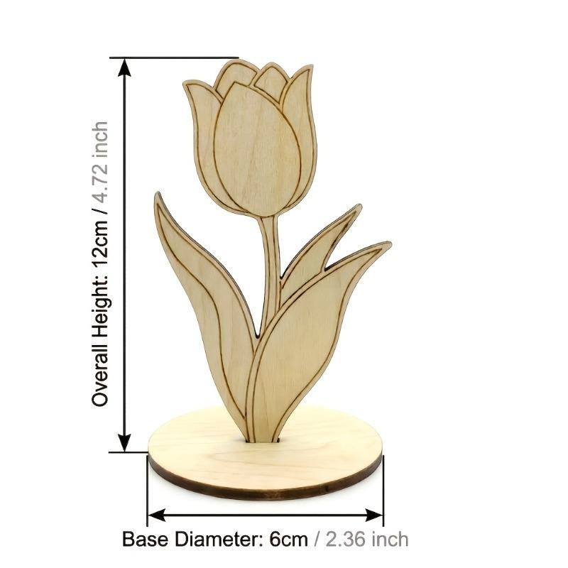 30pcs Wooden Tulip Decoration Set Standing Tulip Floral Arrangement for Party Centerpieces Weddings Birthdays Mother's Day Decor
