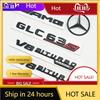 C200 E200 New 2025 For Mercedes Benz 3D ABS Black Car Logo GLC63S Emblem AMG Rear Letters Fender Side Badge Sticker For Mercedes