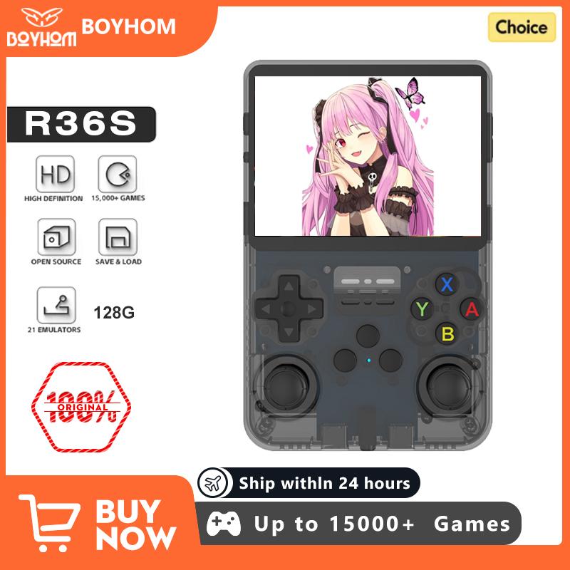 Konsola do gier wideo Open Source R36S Retro z systemem Linux Ekran IPS 3,5 cala Przenośny kieszonkowy odtwarzacz wideo 64 GB 128 GB Gry