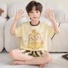 100% Cotton Kids Pajama Set Short Sleeve Shorts Cartoon Print Sleepwear Boys Ages 8