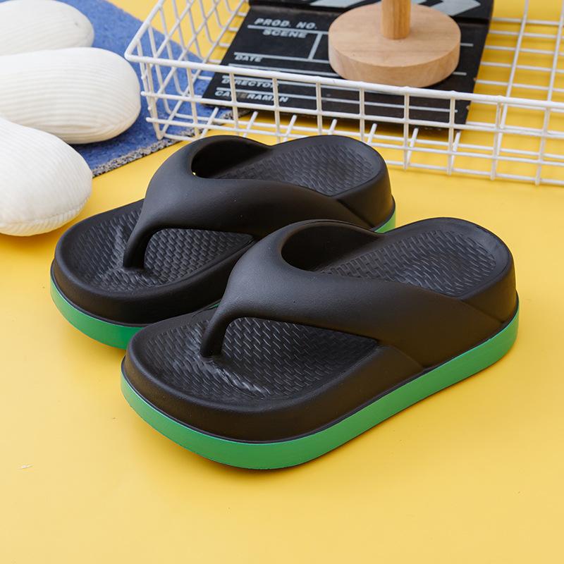 

Женские шлепанцы Дизайнерская обувь Трендовые повседневные сандалии на платформе Нескользящие уличные тапочки Плоские сандалии 35 чёрный