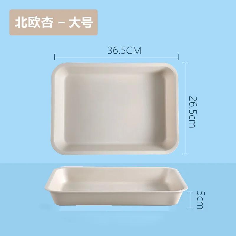 Plastic Rectangular Deepening Tray Deli Dish Bread Plate Breakfast Tray Multifunctional Cup Sundries Storage Kitchen Supplies