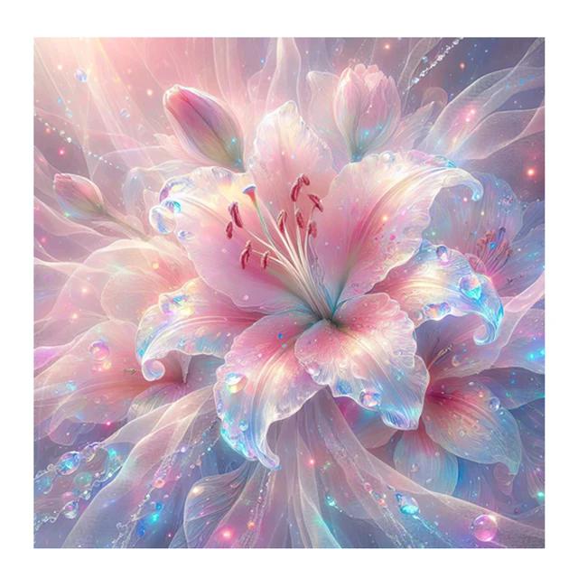 2024 New Diamond Painting Fantasy Pink Lily Full Diamond Mosaic Art Flower Embroidery Cross Stitch Pictures for Home Decoration J3967