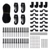 Kayak Deck Rigging Kit with Deck Loops Tie Down Pad Eyes Bungee Cord J Hooks Screws Rivets for Canoes Boat