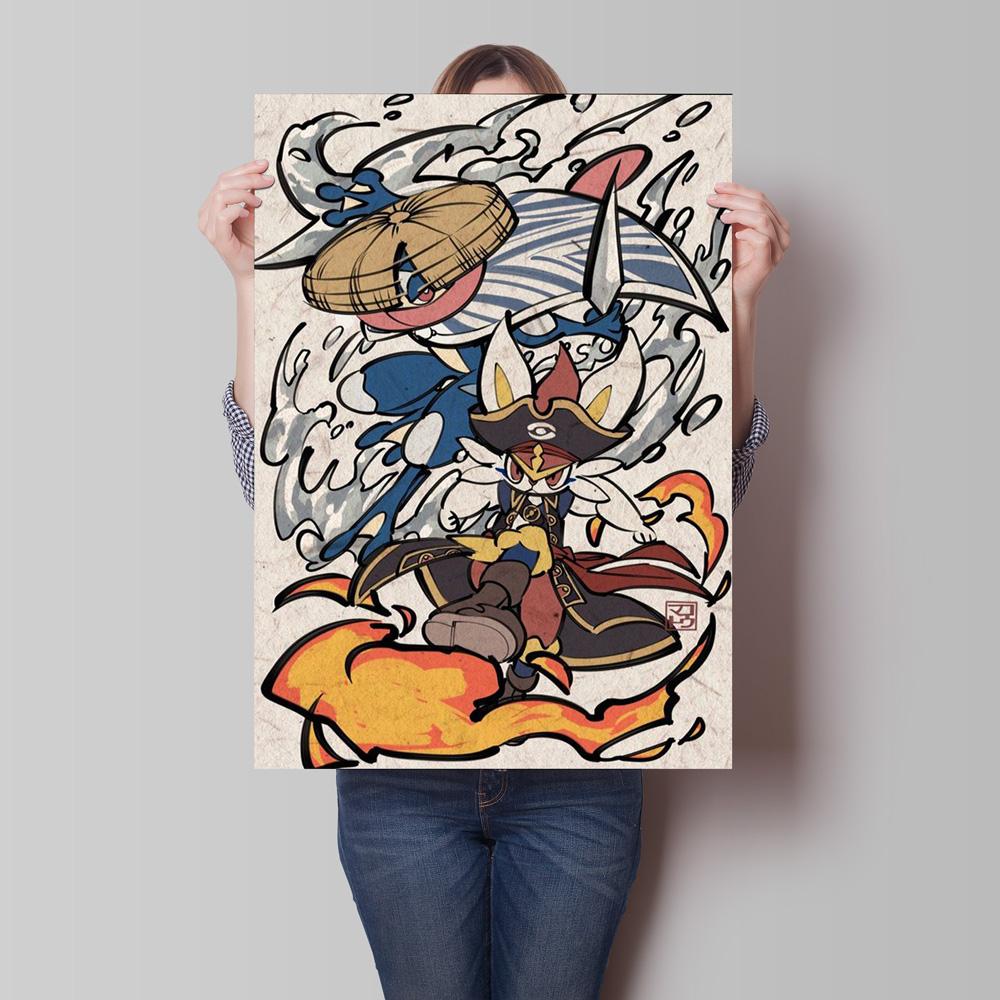 Leinwand Kunstwerk Malerei Pokemon Schiggy Poster Cartoon Bild Klassisch Haus Schlafzimmer Dekoration Gemälde Kindergeschenk