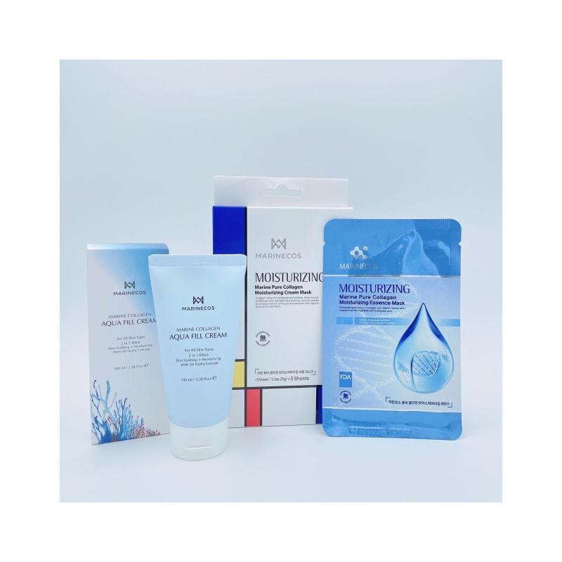 Marine Collagen Aqua Peel Cream + Marine Pure Collagen Mask (Moisture) (5 sheets)