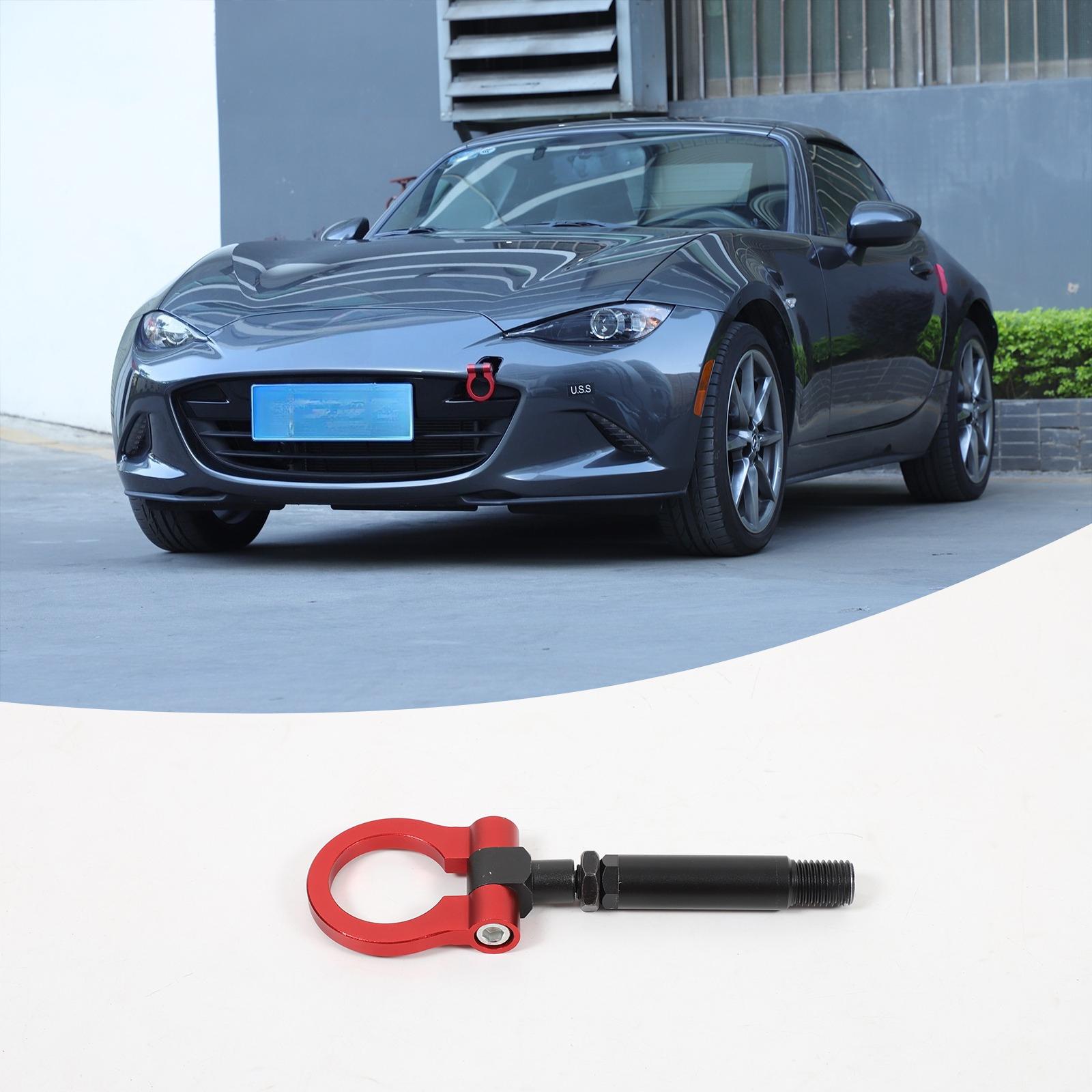 Для Mazda MX-5 2016-2024 Алюминиевый сплав Красный Автомобильный передний буксировочный крюк Буксировочное кольцо Бампер Буксировочный крюк Декоративная накладка Автомобильные аксессуары красный