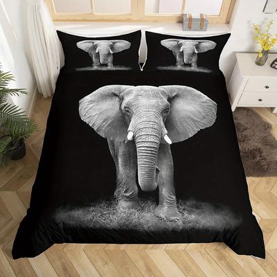 Animal Elephant Quilt Cover Three-piece 3D Digital Printing Kit Bedding