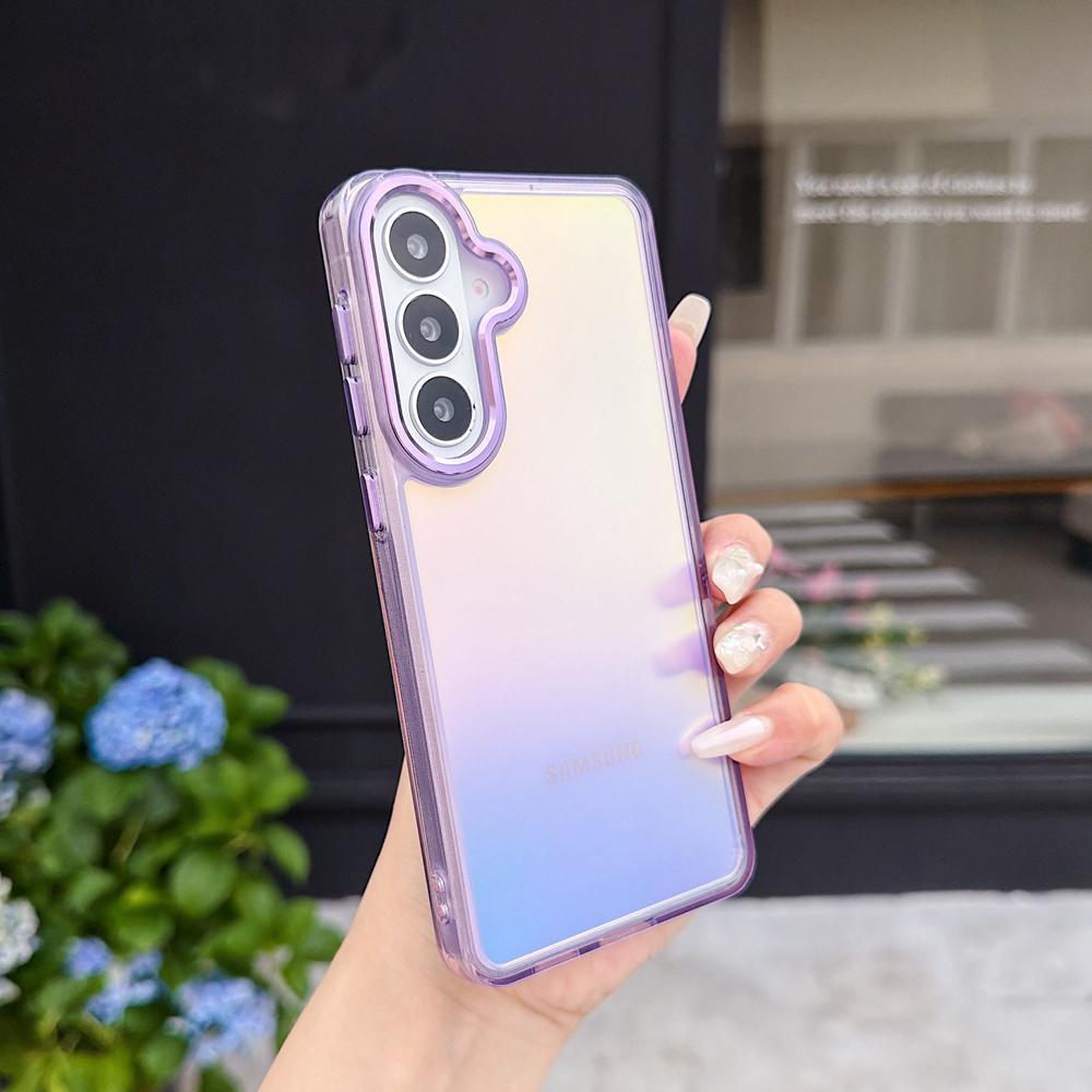 KEYSION Laser Gradient Colorful Phone Case for Samsung Galaxy S24 S25 S26 Ultra 5G S26+ S25 FE TPU+PC Shockproof Back Cover