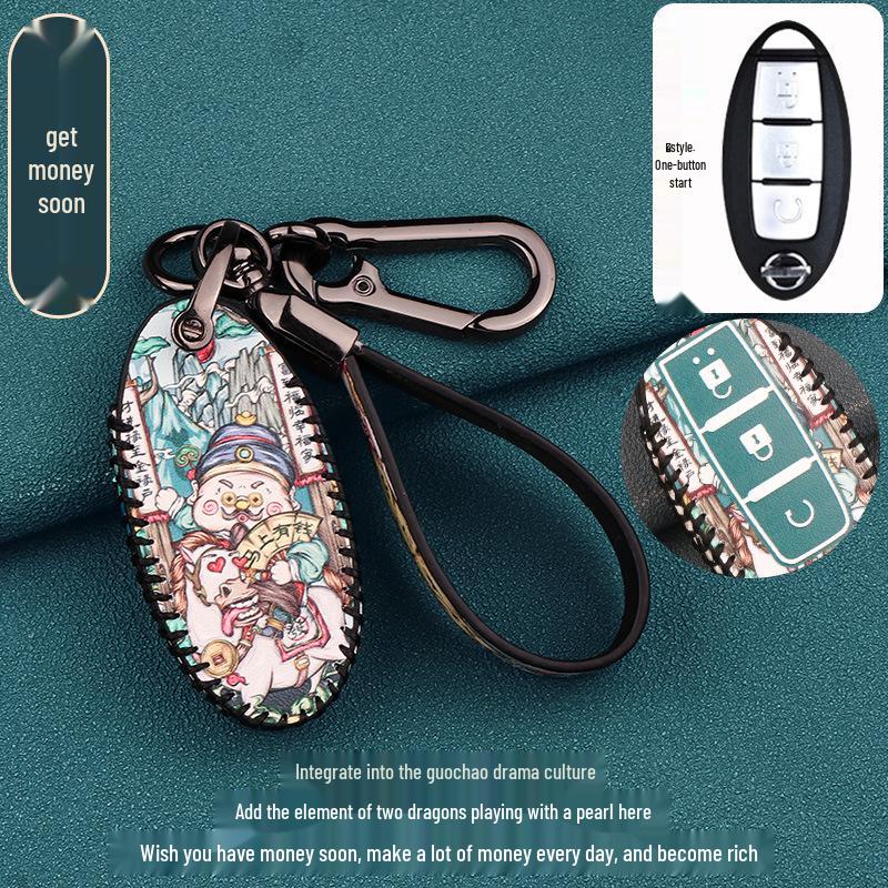 2021-2022 Qijun Autoschlüssel Schutzhülle mit Schloss und Schnalle