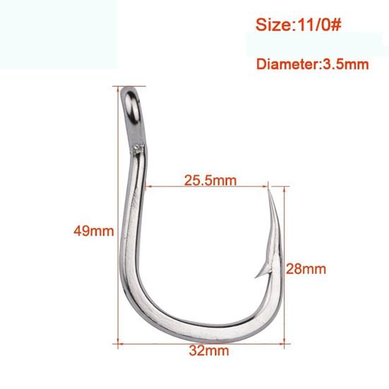 5/10Pcs Stainless Steel Fish Hook Jig Big Fishing Bait Holder Tackle Tool