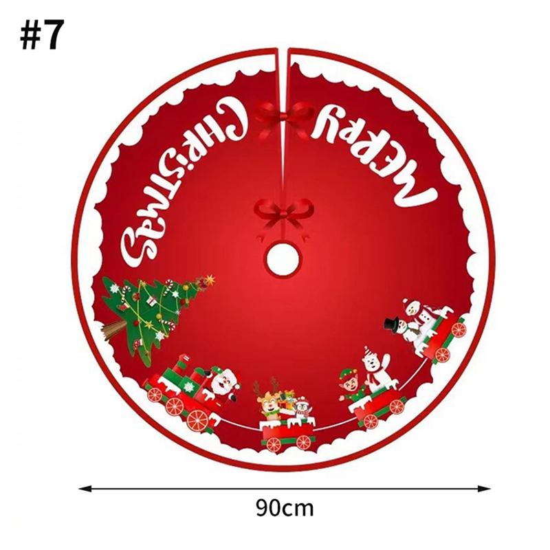40-90cm Christmas Tree Skirt White Snowflake Xmas Tree Skirt Christmas Tree Decorative Base Carpet New Year Navidad Party Decor