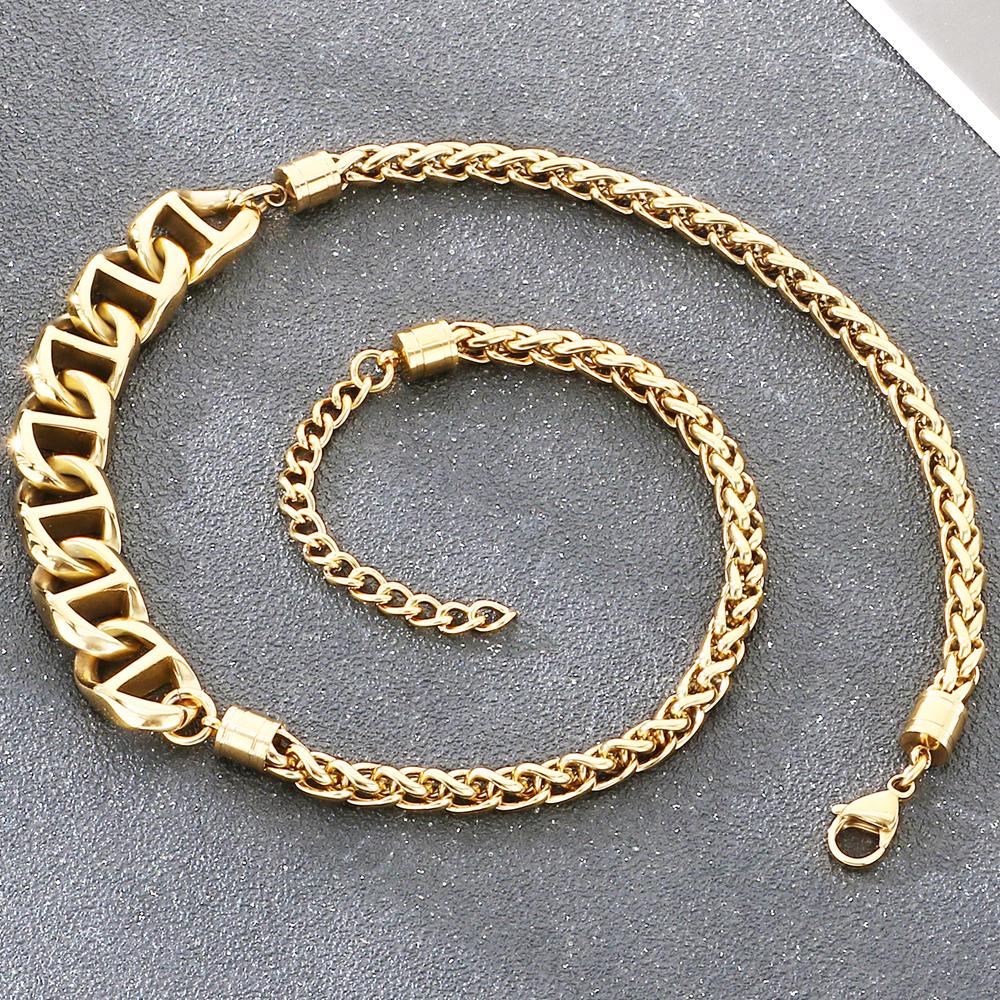 Trendy Statement Clavicle Chain Choker for Men Women Unisex Vacuum Plated Stainless Steel Necklaces Hypoallergenic Jewelry Gift