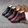 Soft Leather Women Shoe Winter Soft Soled Midd-leaged Elderly Ankle Boot Mom Cotton Plush Women Boot Leather Shoes