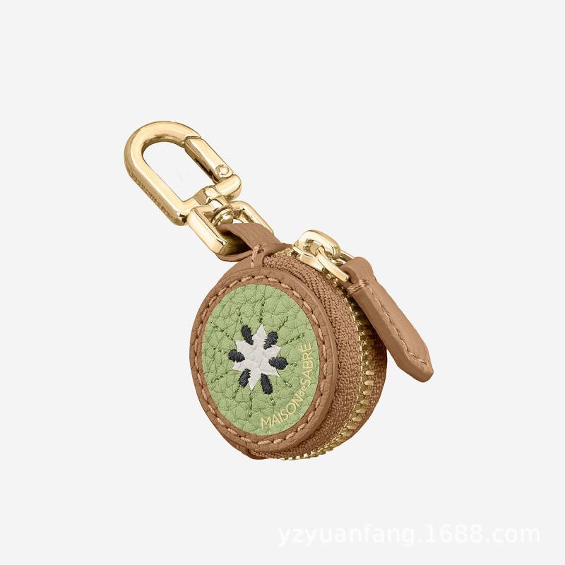 Cherry Blueberry Design Fruit Charm Coin Purse Microfiber Leather Cute Key Chain Mini Pouch Wallet Gift For Airtag Girl Women