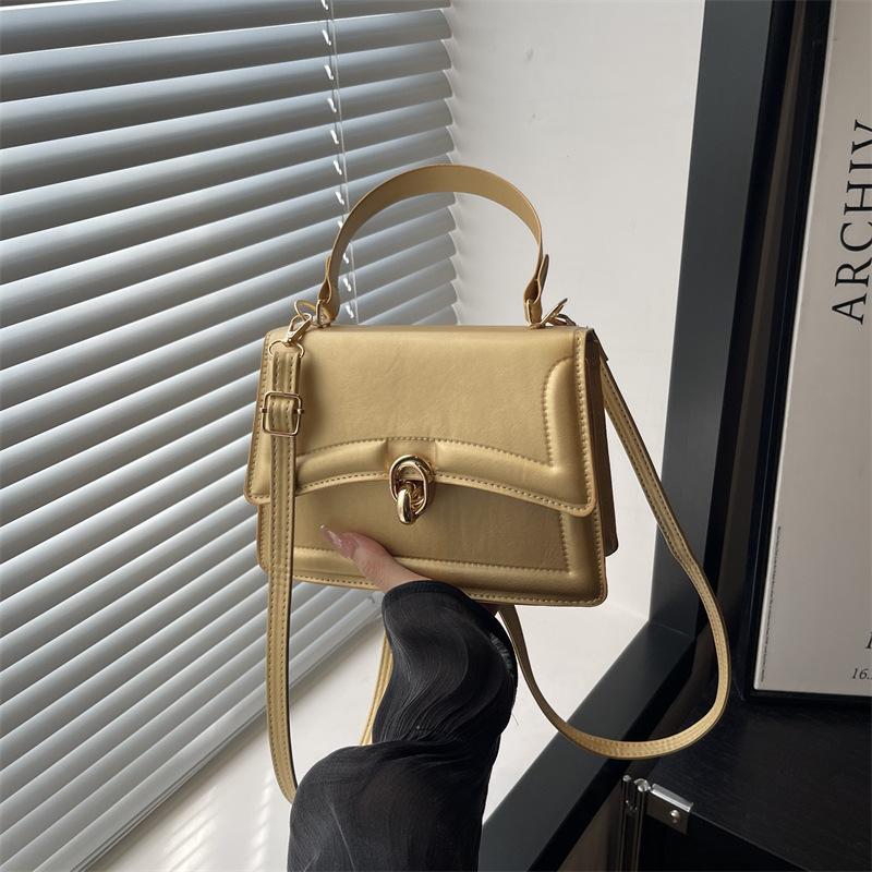 Handbag Bag Women's New Solid Color Texture Handbag Commuting Simple Messenger Small Square Bag