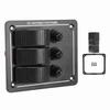 3 Gang Rocker Switch Panel 12‑24V On Off Aluminum Red LED Indicator for Car Truck RV Yacht UTV