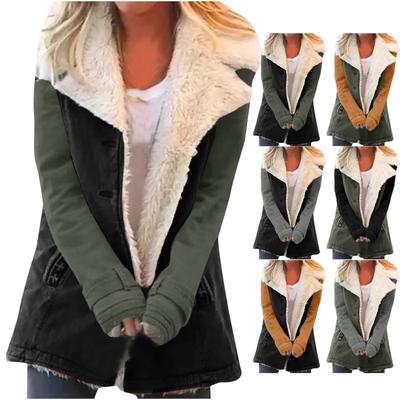 Women's Casual Fashion Loose  Plus Fleece Collar With Pocket Keep Warm  Jacket