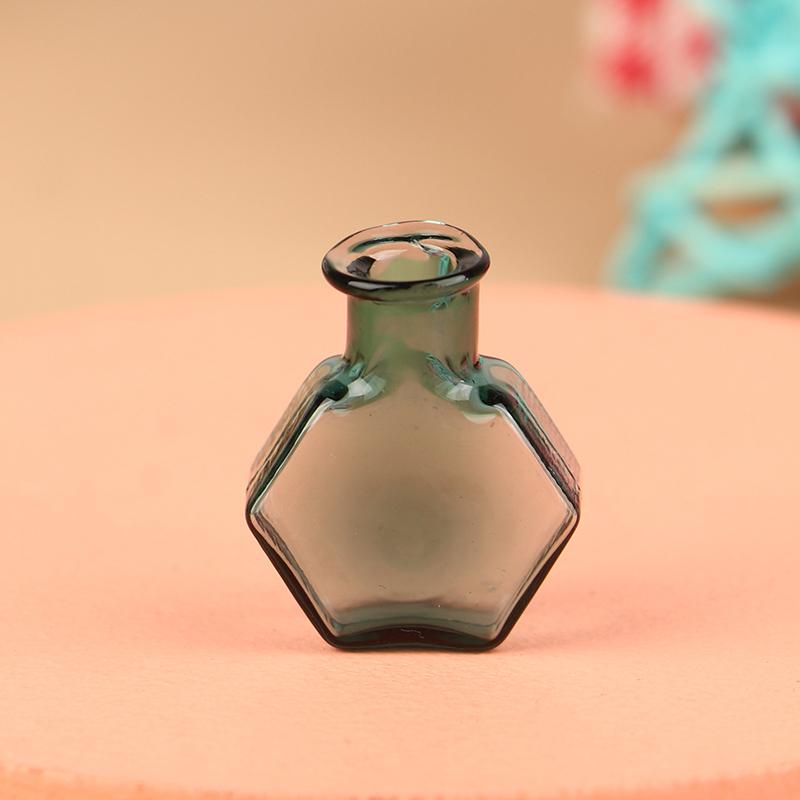 1/12 Scale Miniature Dollhouse Glass Vase Mini Stripe Wishing Glass Bottle Simulation Vase Model for Doll House Accessories Toy