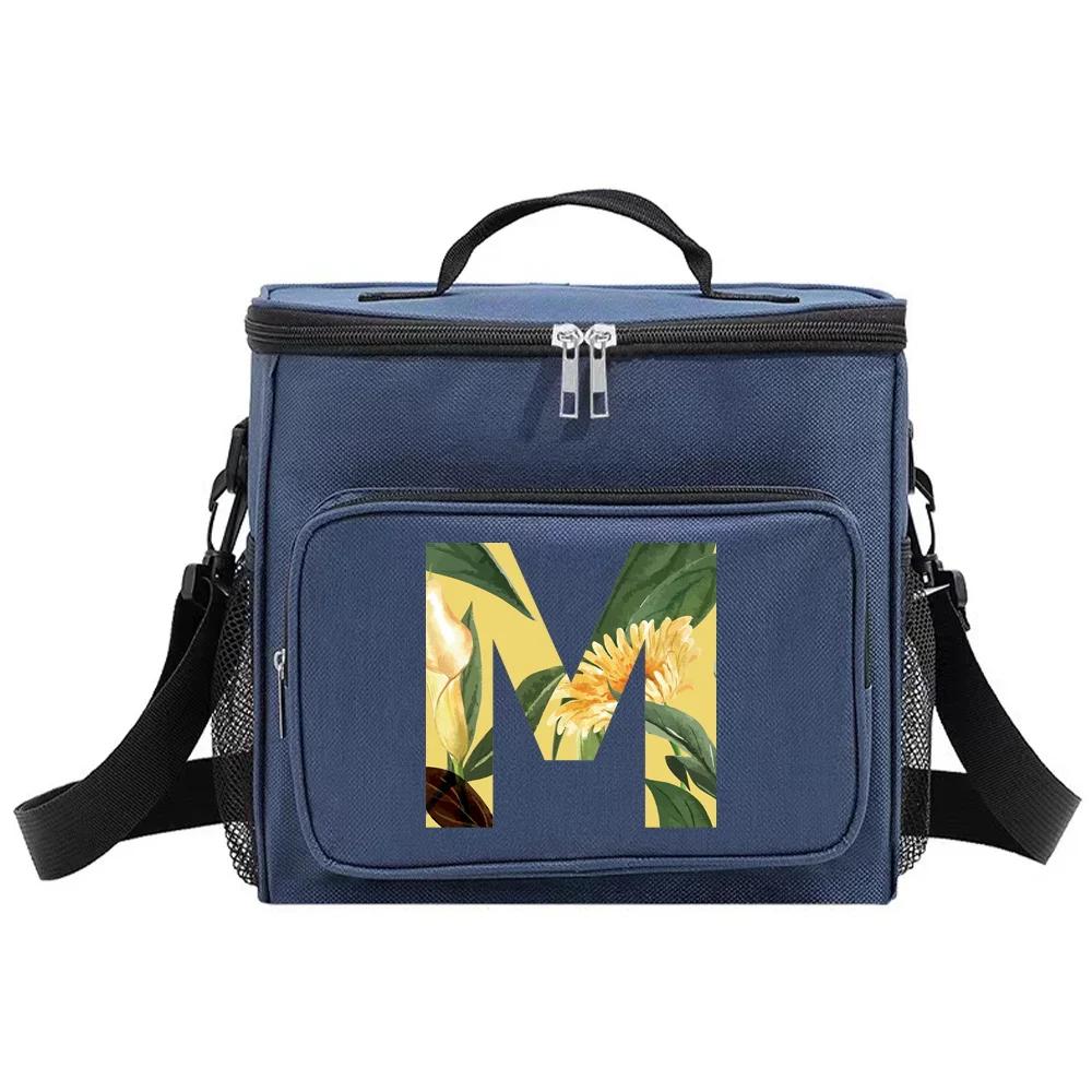 Lunch Bag Thermal Organizer Handbag Insulated Bags Cooler Box Camping Shoulder Storage Lunchbag for Men and Women Floral Series