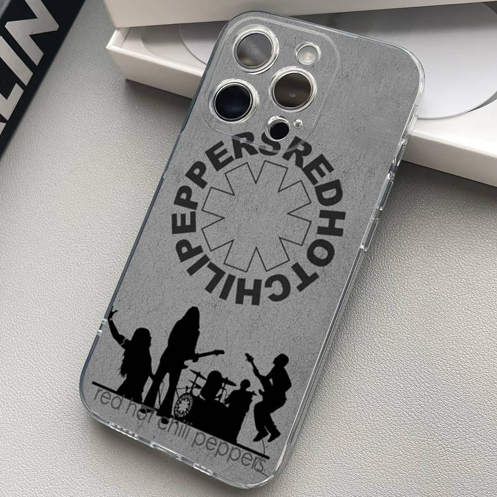 R-Red Hot Chili Peppers Silicone Phone Case Material For iPhone 17 16 15 11 12 13 14 Pro Max Mini Plus Soft TPU