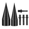 Firewood Drill Bit Set Heavy Duty Wood Log Splitter Detachable Electric Drills Screw Cone Driver Tool Firewood Prep Tool for Splitting Woods