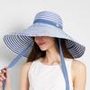 New Large Brim Fashion Striped Fisherman Hat Children Summer Seaside Travel Neck Shade Sun Hat