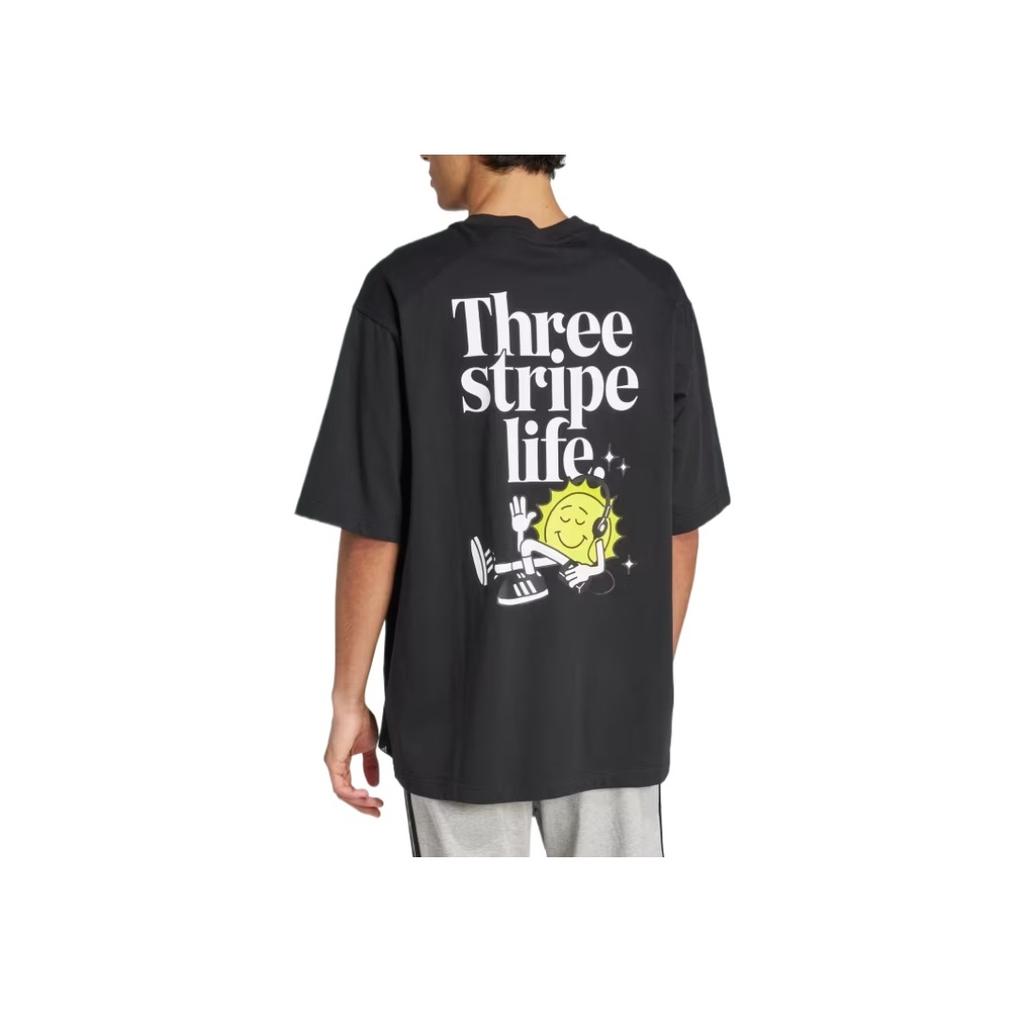 Adidas Comfortable Fashion Versatile Casual Short Sleeve T-Shirt Men Tops Black JZ3256
