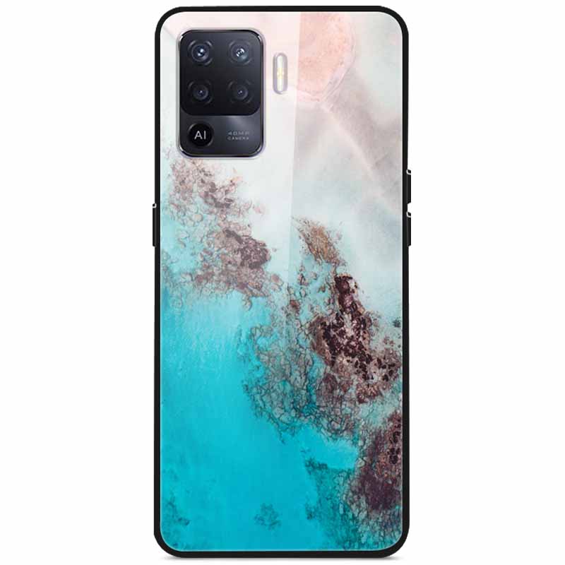 Tempered Glass Case For Oppo Reno5 Lite Hard Back Cover for Oppo Reno 5 Lite Luxury Painted Reno5Lite Funda 6.43'' Shockproof