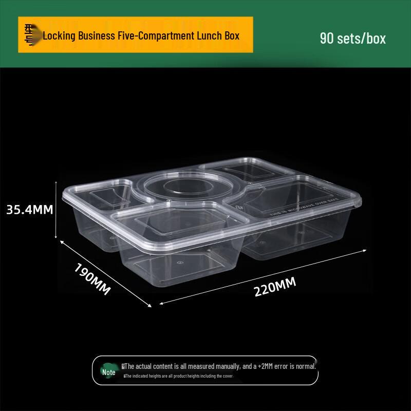 Disposable Multi-Compartment Food Containers with Lids