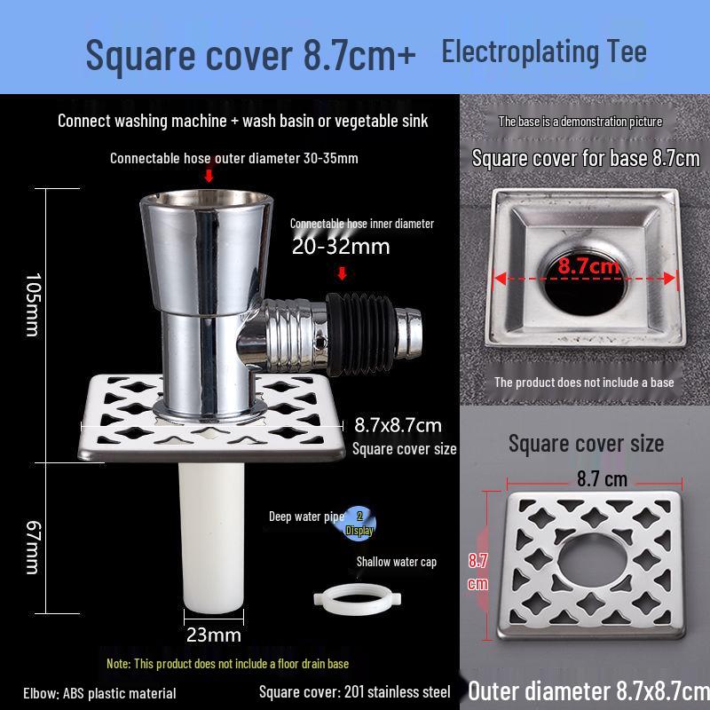 Dual-Purpose Drain Cover: Deodorant, Anti-Backflow, Overflow Protection
