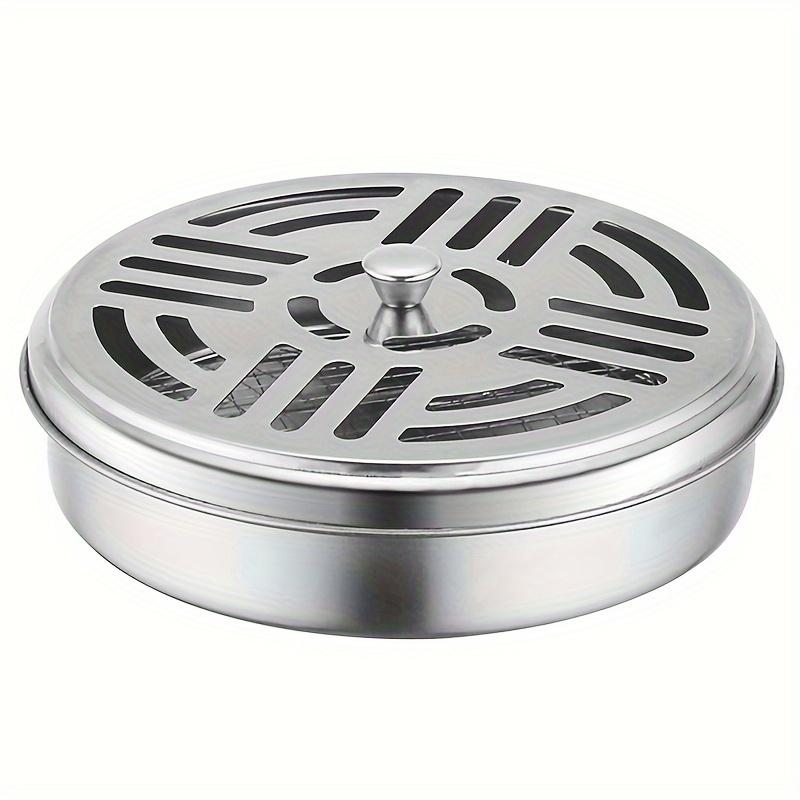 Stainless Steel Mosquito Coil Holder-Fireproof & Heat Resistant Tray for Safe Indoor/Outdoor Use,Home Office Apartment Essential