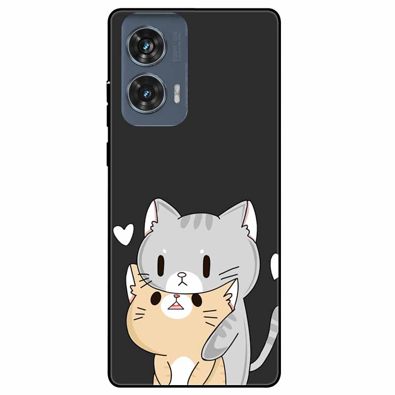 For Moto Edge 50 Fusion Case Silicone Space Animal TPU Soft Black Cover For Motorola Edge 50 Fusion Cases 50Fusion Cool TPUCover
