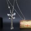Fashion Crystal Beaded Tassel Pendant Necklace Long Sweater Butterfly Chain Women Jewelry Gift