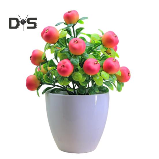 

Искусственные растения в горшках, реалистичные поддельные мини-фрукты, дерево, центральный элемент для домашнего офиса, пластиковая горшечная зелень, бонсай, внутреннее и наружное украшение F