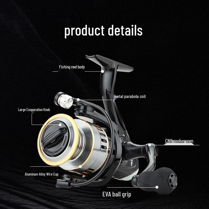 Mulineta HE Complet Metalică pentru Lansări Lungi, pentru Pescuit la Momeală Artificială și Pescuit Marin