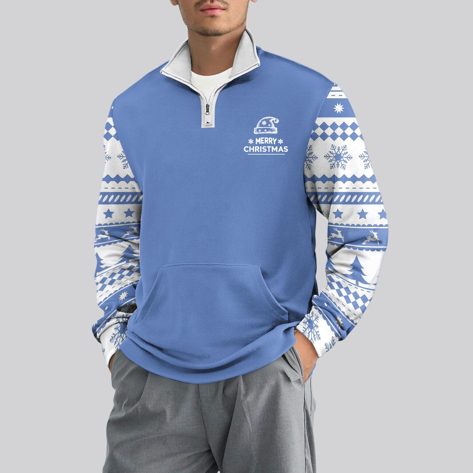 

Мужской повседневный свитшот с длинными рукавами, воротником на молнии до четверти. L