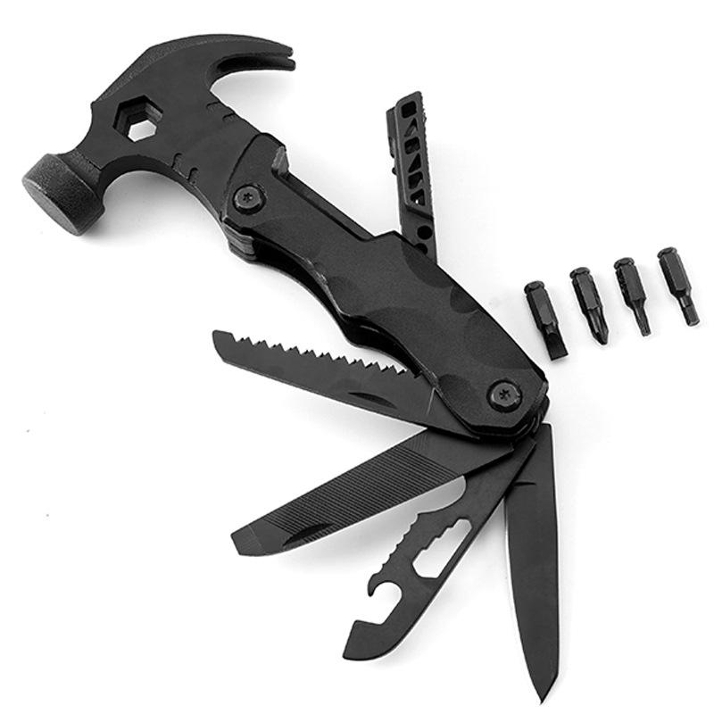 Multifunctional Sheep Horn Hammer Outdoor Camping Portable Combination Tool Home Emergency Repair Hammer Knife Wood Saw Wrench